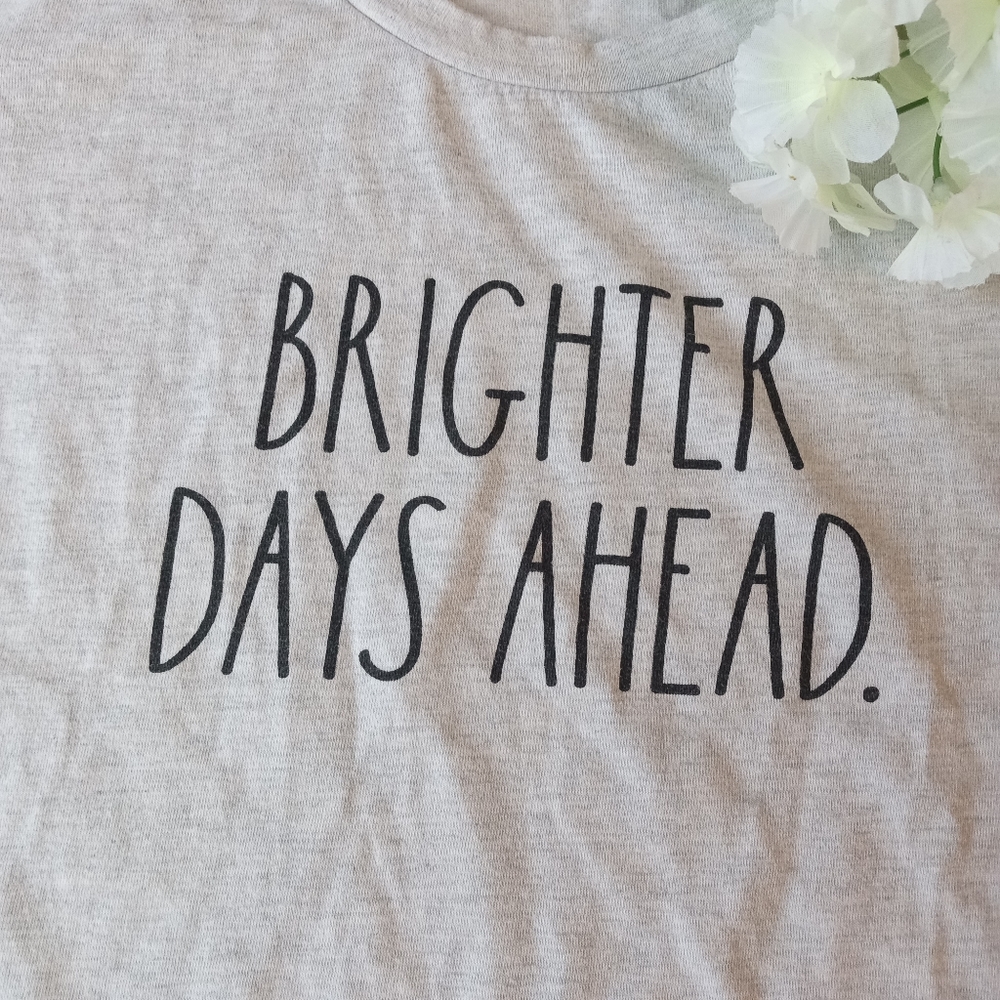SOLD!Rae Dunn Brighter days ahead gray casual shirt - Picture 3 of 5